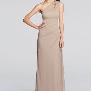 David’s Bridal MESH ONE SHOULDER ILLUSION DRESS